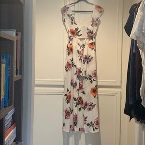 Flowery maxi dress with romper underneath